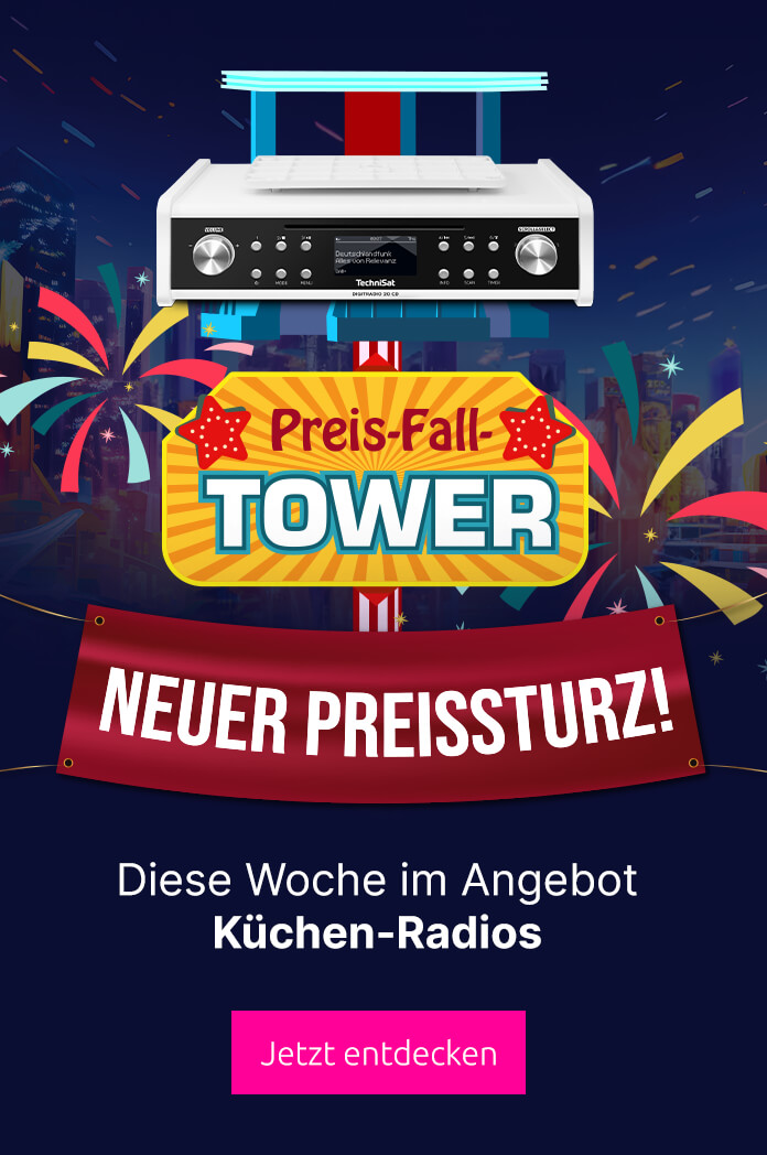 Küchen-Radios im Preis-Fall-Tower