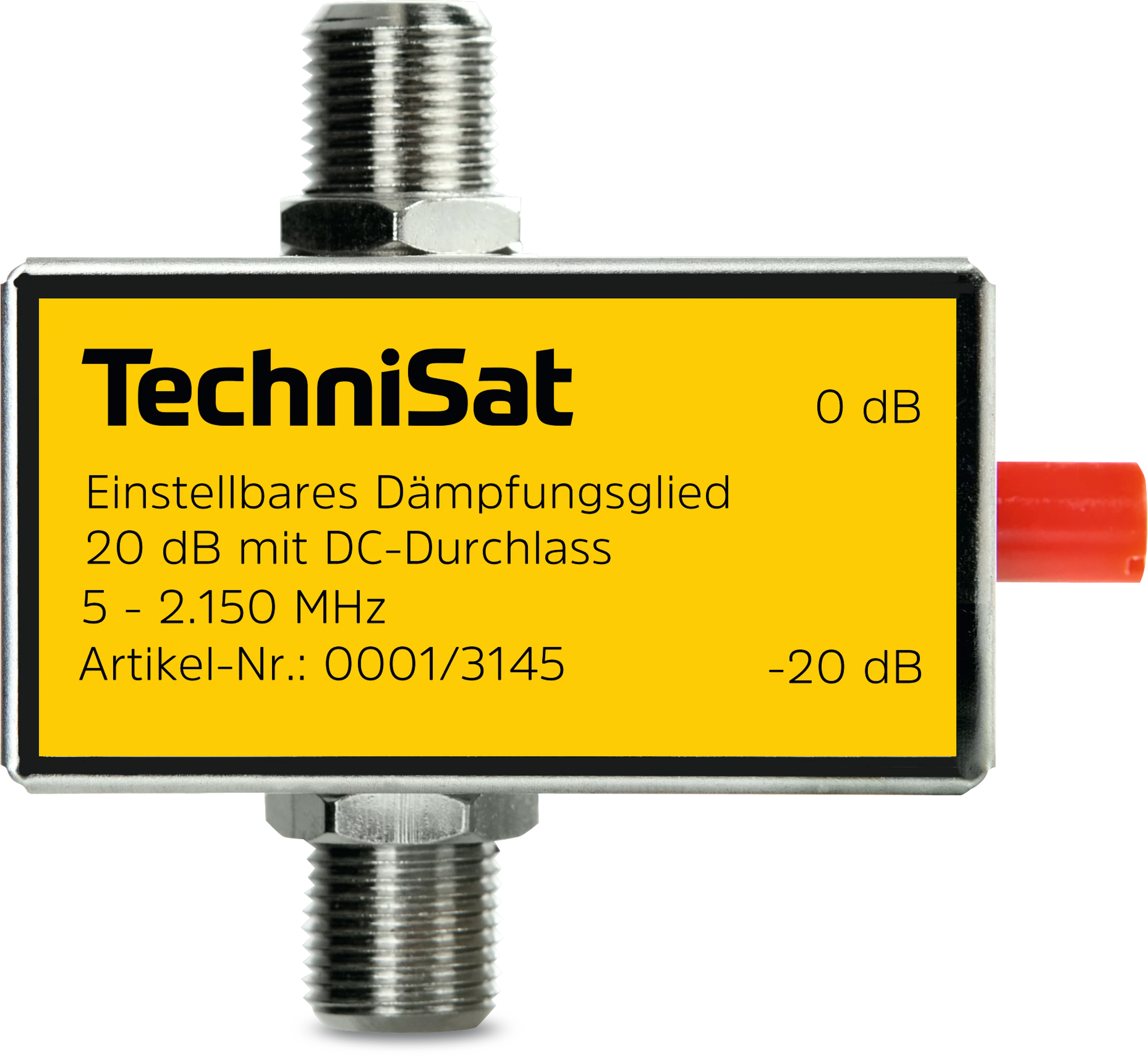 Dämpfungsglied, einstellbar (mit F-Kupplung) Frontal, Front