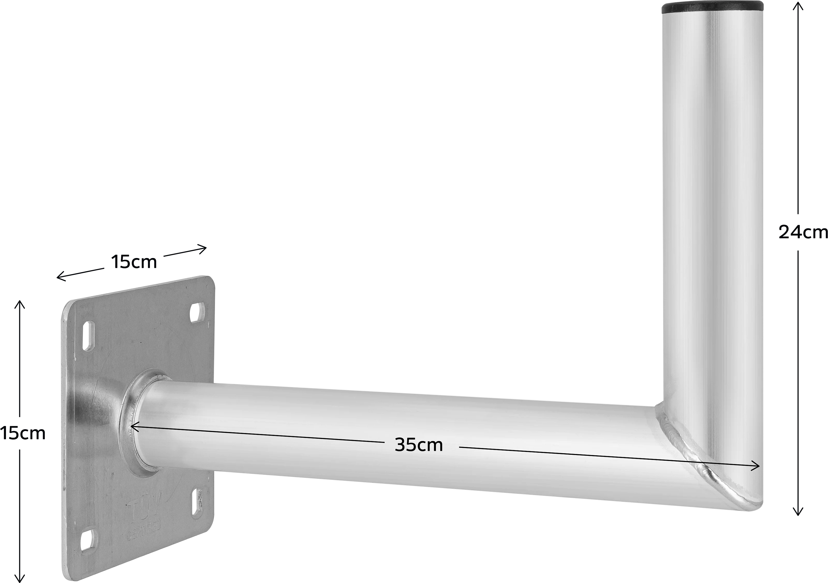 TECHNIPLUS 35, Alu-Wandhalter, 35 cm Wandabstand Schräg, Rechts